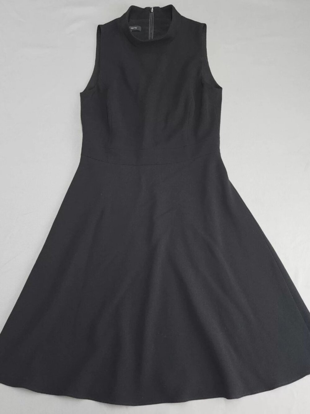 judith & charles Fit & Flare A-Line Mock Neck Sleeveless Dress Black S Knee Leng